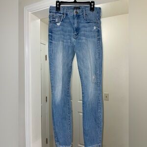 Mother The Looker Ankle Step Fray Jeans Size 27 Distressed